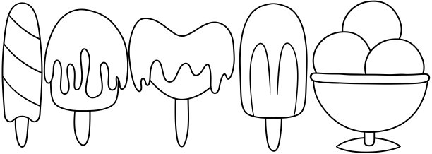卡通风格的单色冰淇淋，冷冽美味的甜点图片下载