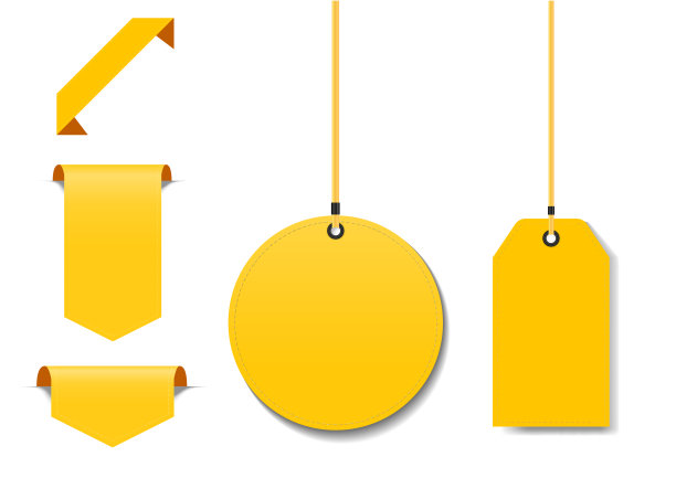 黄色价签和横幅设置图片下载