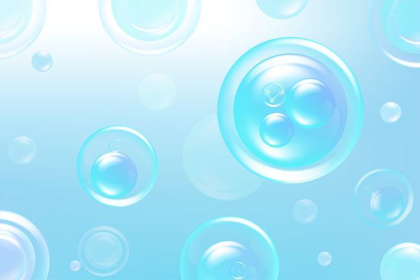 玻尿酸头发和皮肤解决方案广告，蓝色胶原蛋白血清滴，化妆品广告背景随时可用，插图矢量。图片下载