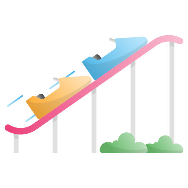 过山车图标设计模板矢量插图图片下载