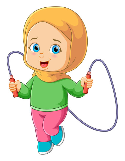 那个年轻活泼的女孩正在跳绳图片下载