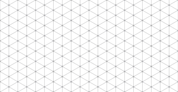 带点的等距网格无缝图案。三角形坐标纸。六边形和三角形几何形状。图片下载