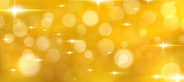 抽象的金色灯光在金色的背景上隔离开来。闪耀的星星和耀眼的光芒。为您的设计素材。现实灿烂的闪光矢量图片下载