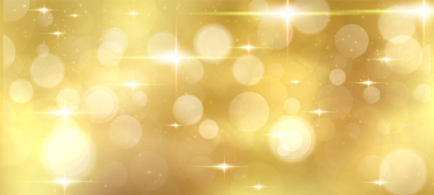 抽象的金色灯光在金色的背景上隔离开来。闪耀的星星和耀眼的光芒。为您的设计素材。现实灿烂的闪光矢量图片下载