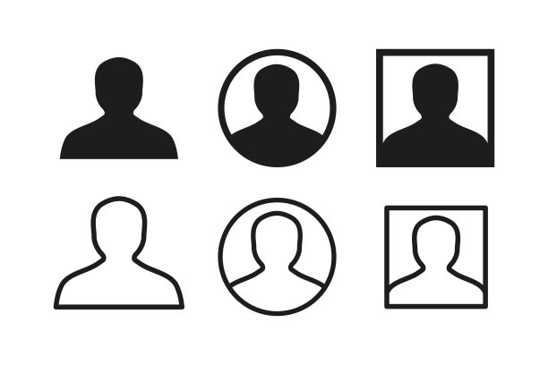 头像页面，社交网络，社交媒体的头像图标集。概要文件图标图片下载