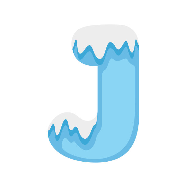 字母J Snow，矢量插图图片下载