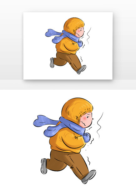 手绘卡通儿童冬季图片下载