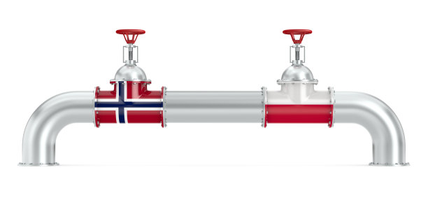 波罗的海管。白色背景的挪威和波兰之间的管道。孤立的3 d演示图片下载
