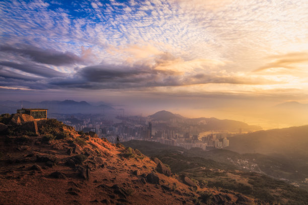 香港日落景图片下载