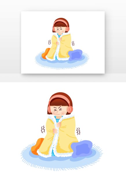 冬天发抖儿童裹被子图片下载