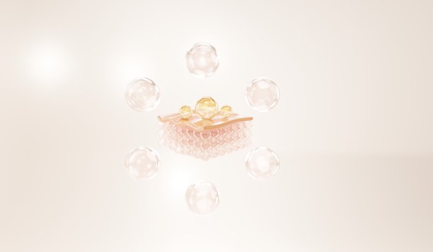 奥利和维生素滴在皮肤细胞上。图片下载