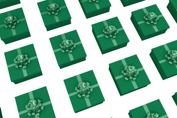 3d渲染圣诞或新年元素背景装饰礼盒。为节日准备的彩色礼物。现代设计。图片下载