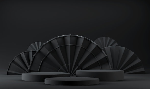 中国黑色豪华背景与基座，讲台，圆形舞台图片下载
