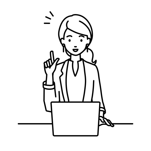 一个穿着工作夹克的女人在用笔记本电脑在她的桌子上用手指着的手势获取灵感图片下载