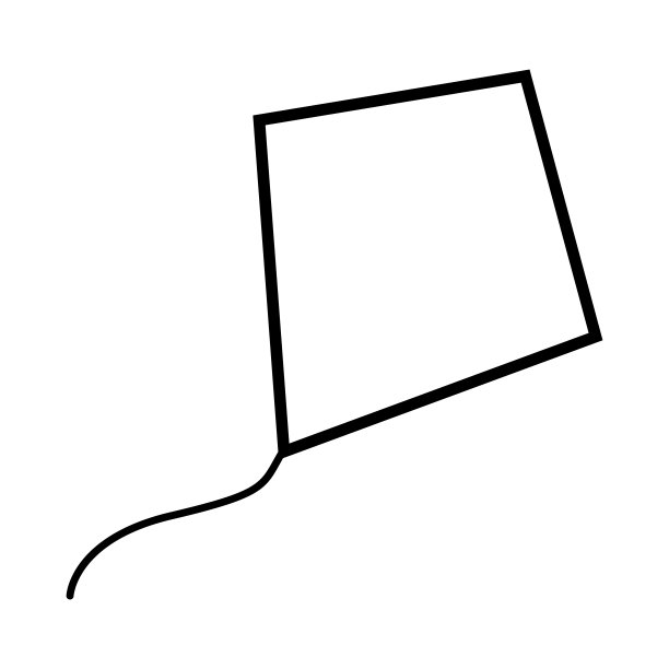 放飞风筝图标，爱好户外活动符号，风风游戏矢量插图图片下载