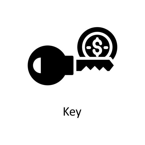 关键矢量固体图标设计插图。银行和支付符号在白色背景EPS 10文件图片下载