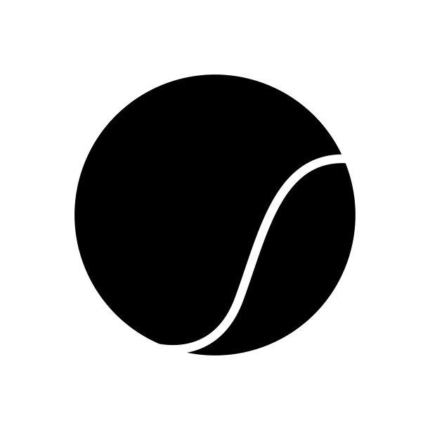 网球图标矢量设计模板在白色背景图片下载