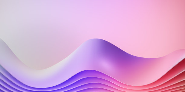 彩色波带，现代抽象三维几何形状背景插图，充满活力的渐变颜色最小动态波几何设计图片下载