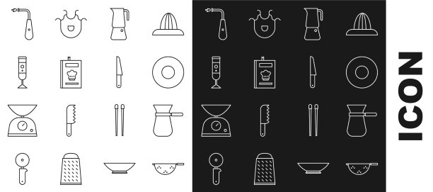 设置线厨房滤锅咖啡土耳其盘摩卡图片下载