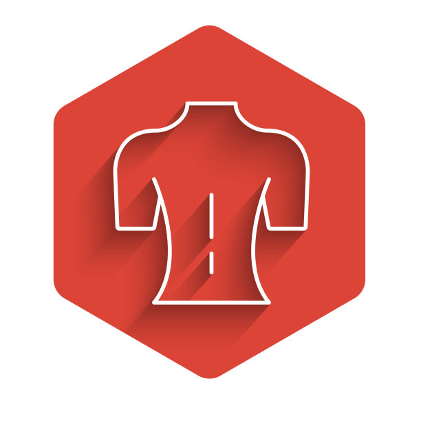 白线按摩图标与长阴影隔离图片下载