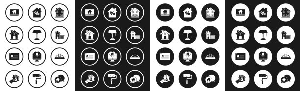 集家居符号、台灯、笔记本电脑和智能家居于一体图片下载