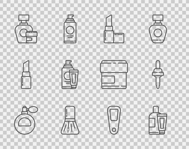 香水、面霜或润肤露化妆管设线图片下载