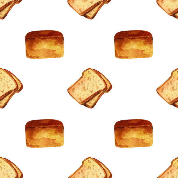 面包。水彩无缝模式。图片下载