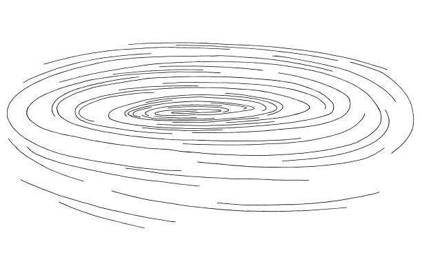 漩涡漩涡水图形黑白素描孤立的插图矢量图片下载