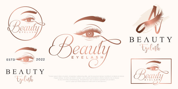 睫毛图标集设计与创意的现代概念图片下载