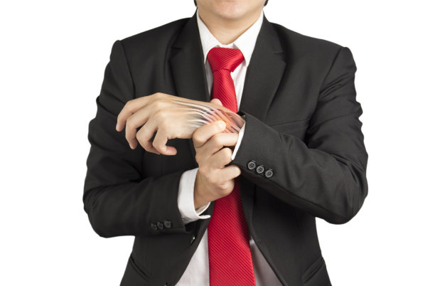 商人因肌肉炎，办公室综合症而感到手腕肌肉疼痛图片下载