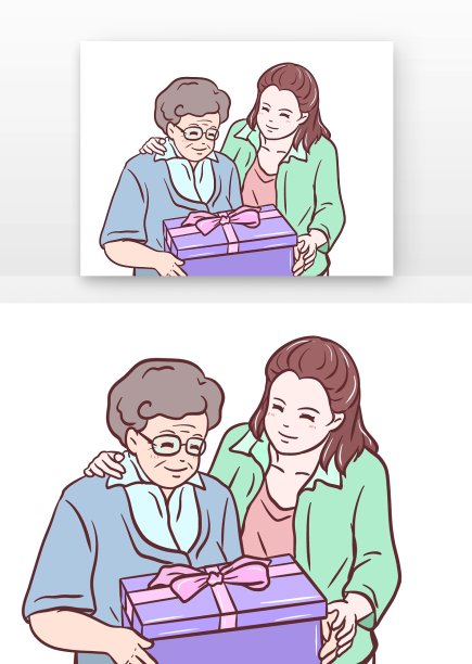 感恩节女儿送礼物图片下载