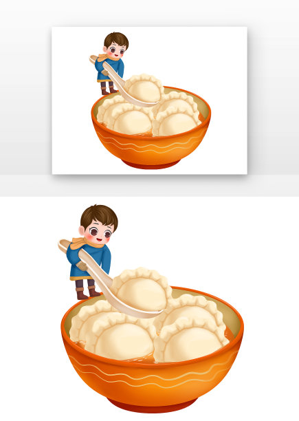 冬至饺子和儿童图片下载