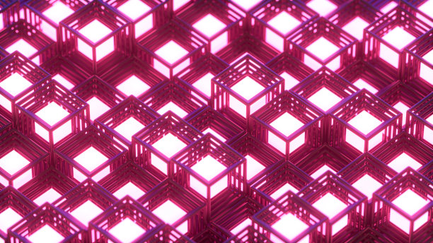 具有发光核心的立方体技术背景图片下载