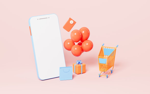 手机直播，网购打折，3d渲染。图片下载