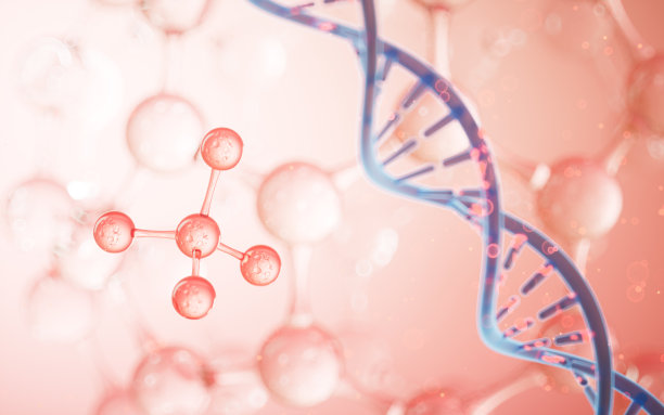 DNA和分子结构，生物技术概念，3d渲染。图片下载