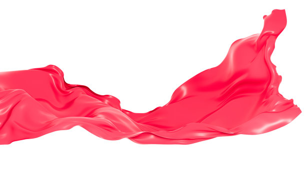 品红色流动布，3d渲染。图片下载