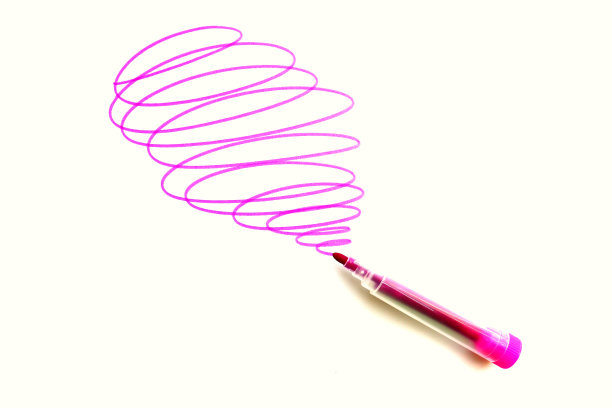 记号笔在白色背景上画一条粉色线图片下载