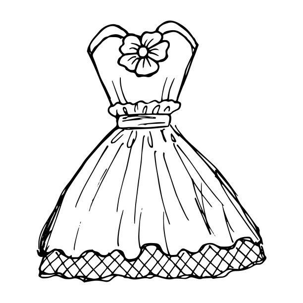 复古风格的手绘时尚女装图片下载