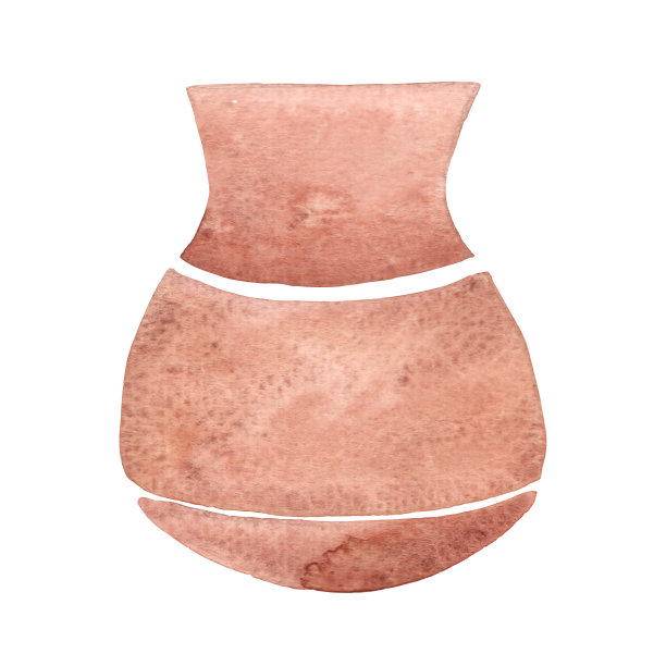 古代壶或双耳罐标志水彩插图装饰在历史和陶器。图片下载