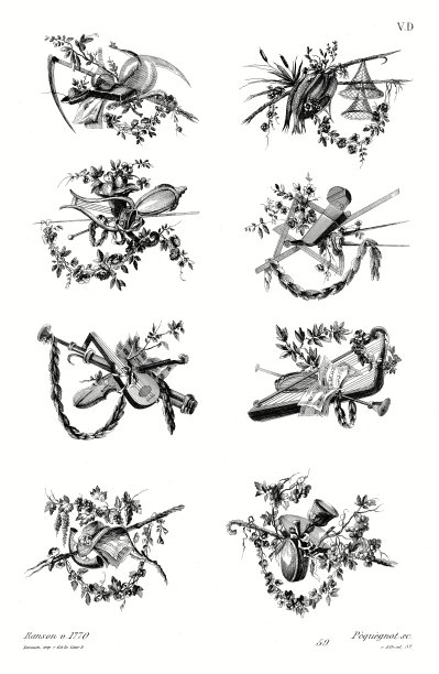 奖杯，Pierre Ranson，约1770年(8个图案)，路易十五时期，Old decoration 1875年。图片下载