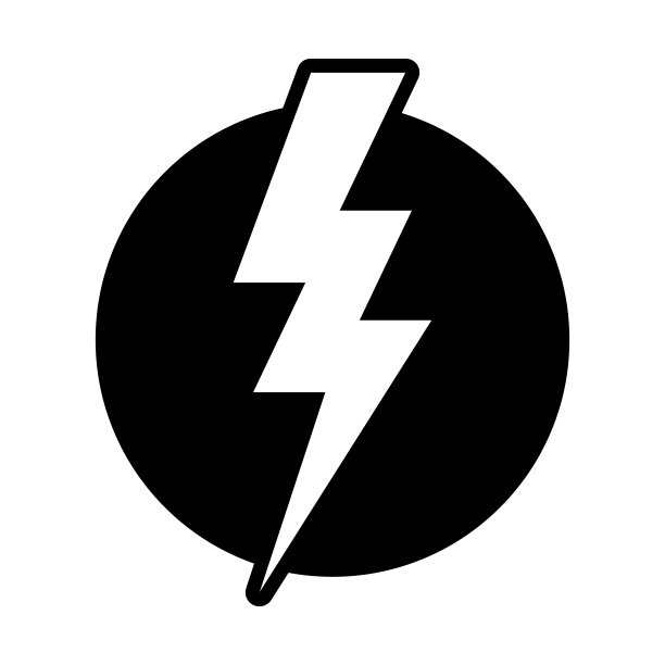 圆圈里的闪电图标。闪电电图标。螺栓圆象征。电源充电能量标志。矢量插图。图片下载