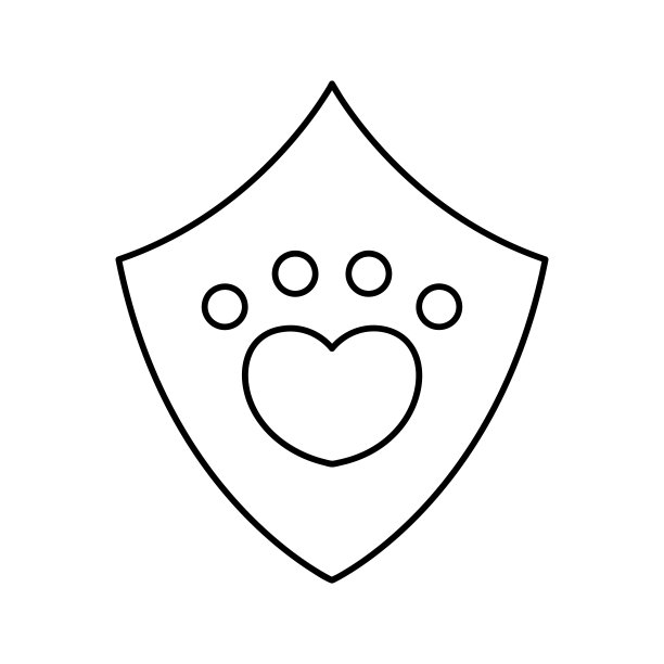 行图标爪子。宠物保险。极简主义的简单的设计。图片下载