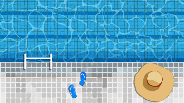 游泳池蓝色纹理俯视图。矢量图图片下载
