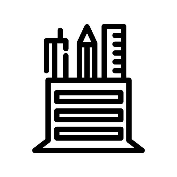 铅笔架图标模板设计图片下载