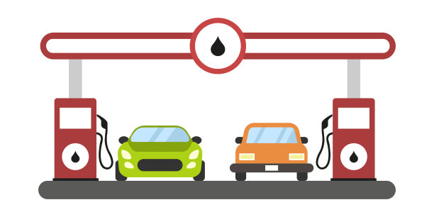 加油站。汽油。续杯。矢量图像。图标。图片下载
