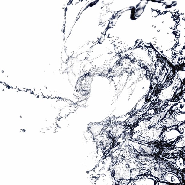 旋转水溅在白色背景的3d插图图片下载