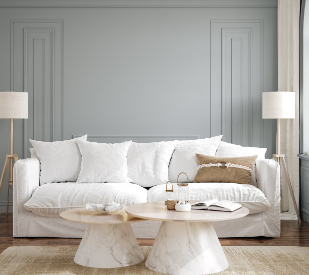 现代客厅室内背景，墙壁模拟图片下载