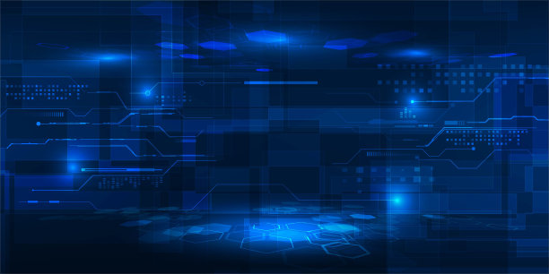 矢量插图的数字视角与未来主义元素装饰和高数字技术的概念。图片下载