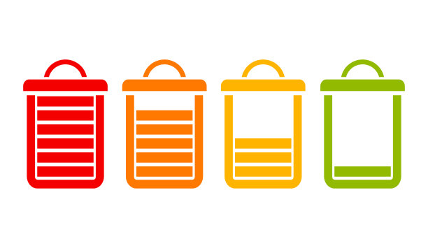 满和空的垃圾桶矢量图标图片下载