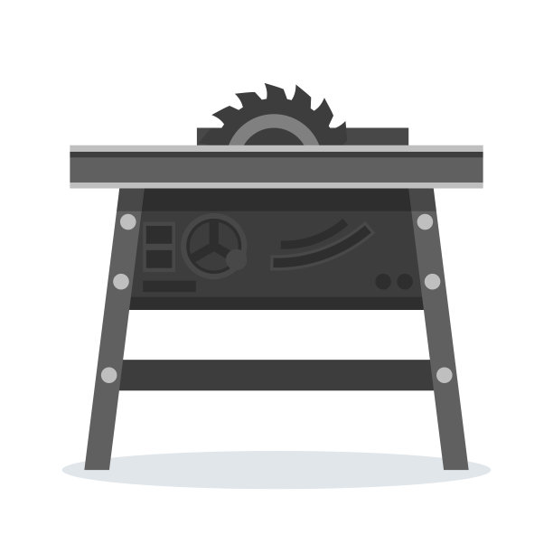 圆形桌锯设计，用于切割木工用木材。锯床或台式锯图片下载